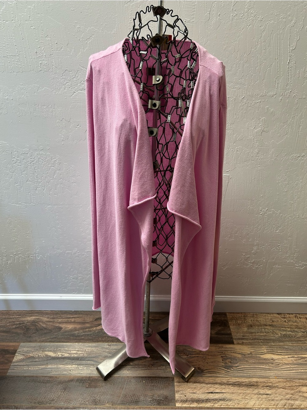 NWT Me by EME Pink Open Front Drape Cardigan XL‎ Soft Knit Sweater